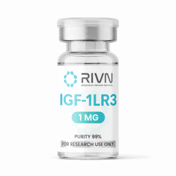 Rivn Peptides IGF-1LR3 1MG research peptide vial.
